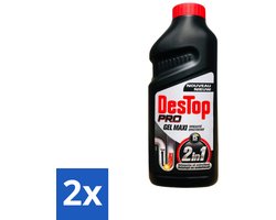 DesTop Pro - Onderhoud & Ontstop Leidingen - Gel Maxi Effectiviteit - 2-in-1 Werking - 500 ml - Voordeelverpakking - 2 stuks