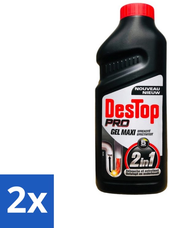 DesTop Pro - Onderhoud & Ontstop Leidingen - Gel Maxi Effectiviteit - 2 ...