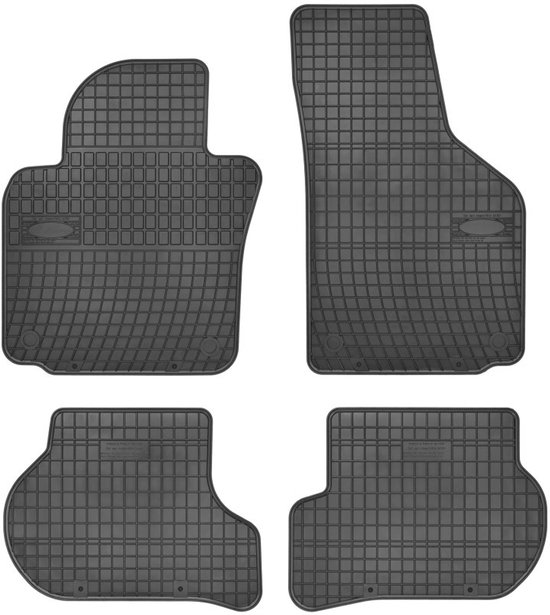 Tapis de sol en caoutchouc noir avec motif gaufré pour Skoda Yeti.