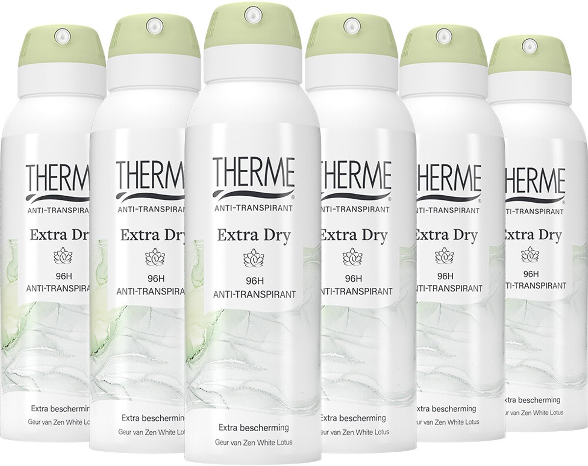 THERME Extra Dry 96h Anti-Transpirant Spray Can - 6 * 125ml