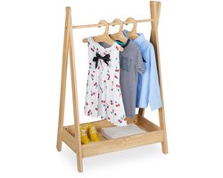 kledingrek kinderen - met 3 kledinghangers - plank - 98,5 x 62 x 40 cm