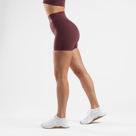 ZEUZ Korte Sport Legging Dames High Waist - Sportkleding & Sportlegging Squat Proof voor Fitness & Crossfit - Hardloopbroek, Yoga Broek - 70% Recycled Nylon & 30% Elastaan - Bordeaux Rood - Maat XL van ZEUZ — afbeelding 2