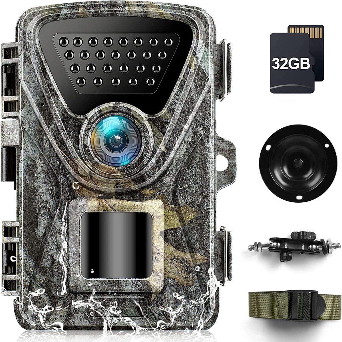 Wildcamera met Nachtzicht - Buitencamera voor Buiten - Waterdicht - Wifi - 4K - Grijs