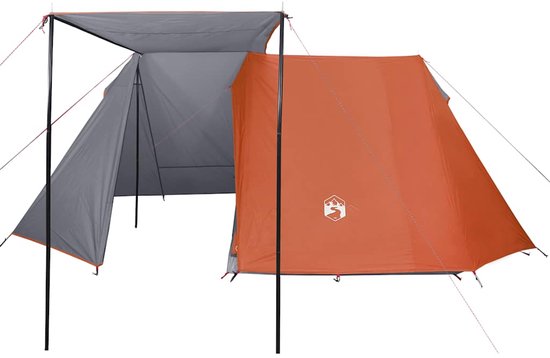 vidaXL - Tent - 3-persoons - waterdicht - grijs - en - oranje — afbeelding 4
