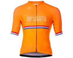 Speed on Wheels - oranje wielershirt - Unisex