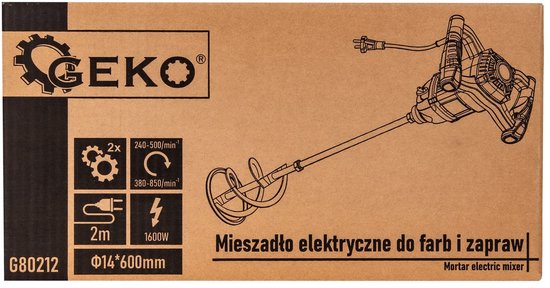 GEKO Elektrische mixer - 1600W - 2 snelheden - Ergonomische grip - 60 cm lengte van GEKO — afbeelding 4
