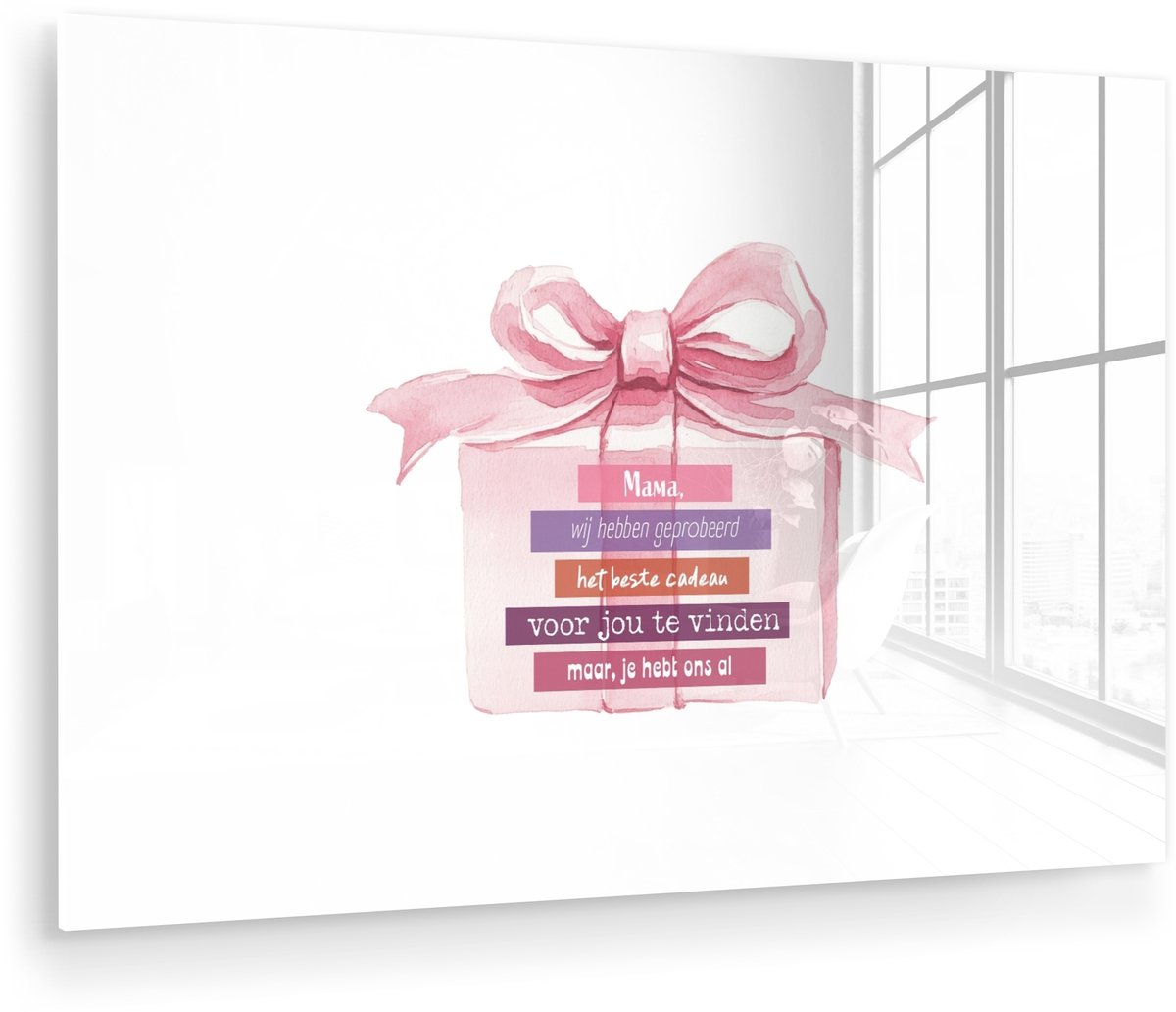 Cadeau - Strik - Tekst - Roze