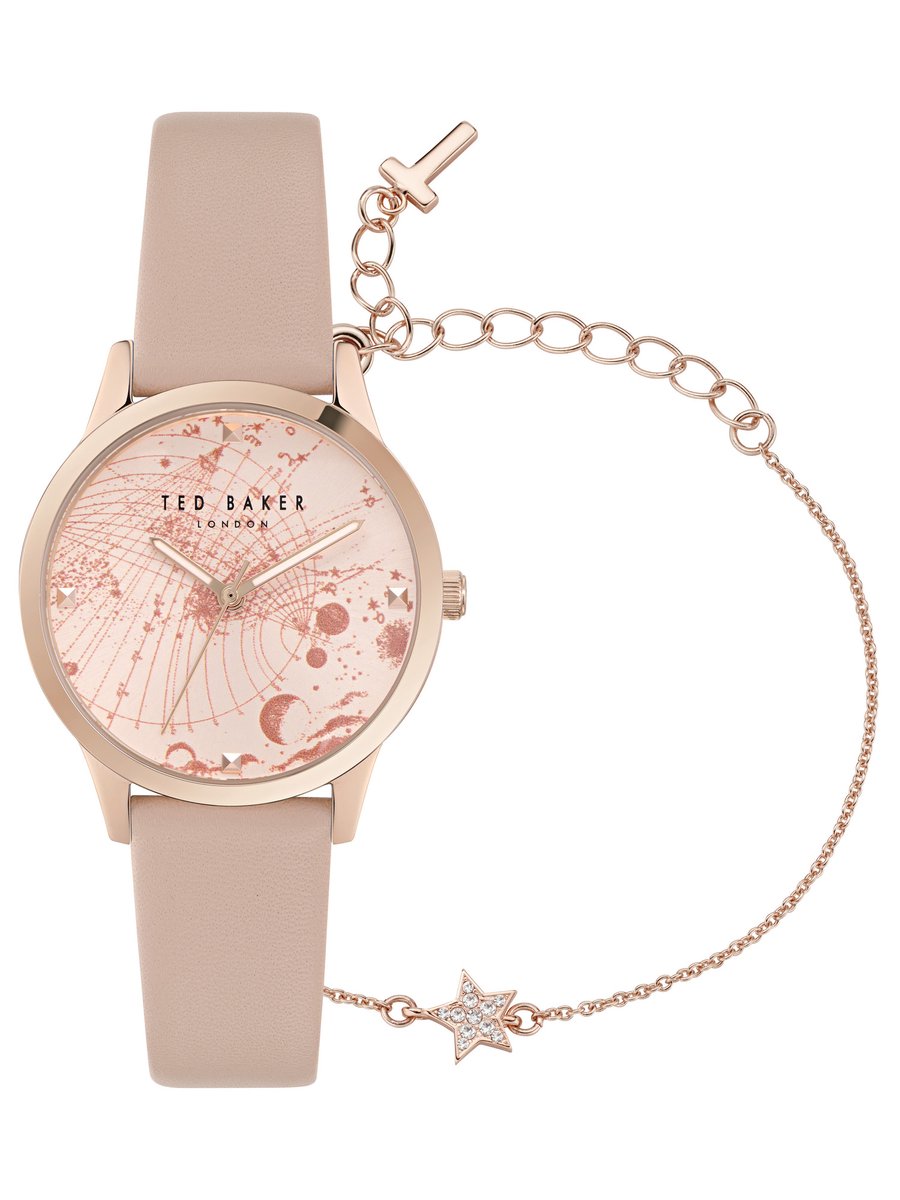 Ted Baker Fitzrovia Fashion Kwarts Analoog Horloge Roze Case: 100% Stainless Steel | Armband: 100% Leather 34 mm BKGFW2301W0