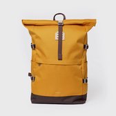 Rugzak Sandqvist Icon Rolltop Golden Yellow With Natural Leather L