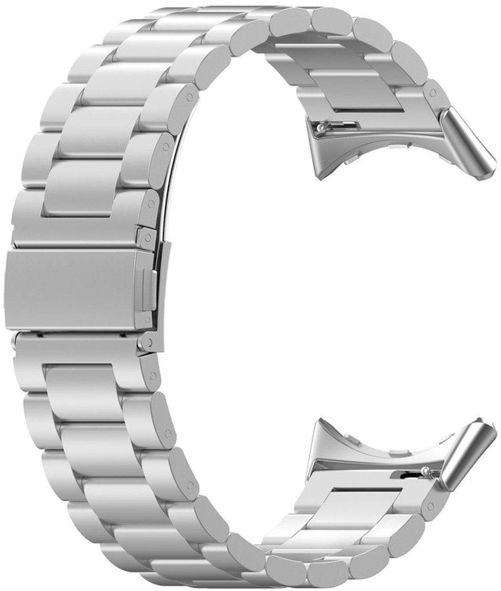 Stalen bandje - RVS - geschikt voor Google Pixel Watch 3 (45 mm) en Pixel Watch 4 (45mm) - zilver
