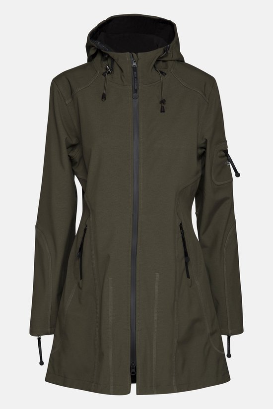 Ilse Jacobsen Softshell regenjas waterafstotend legergroen maat 40