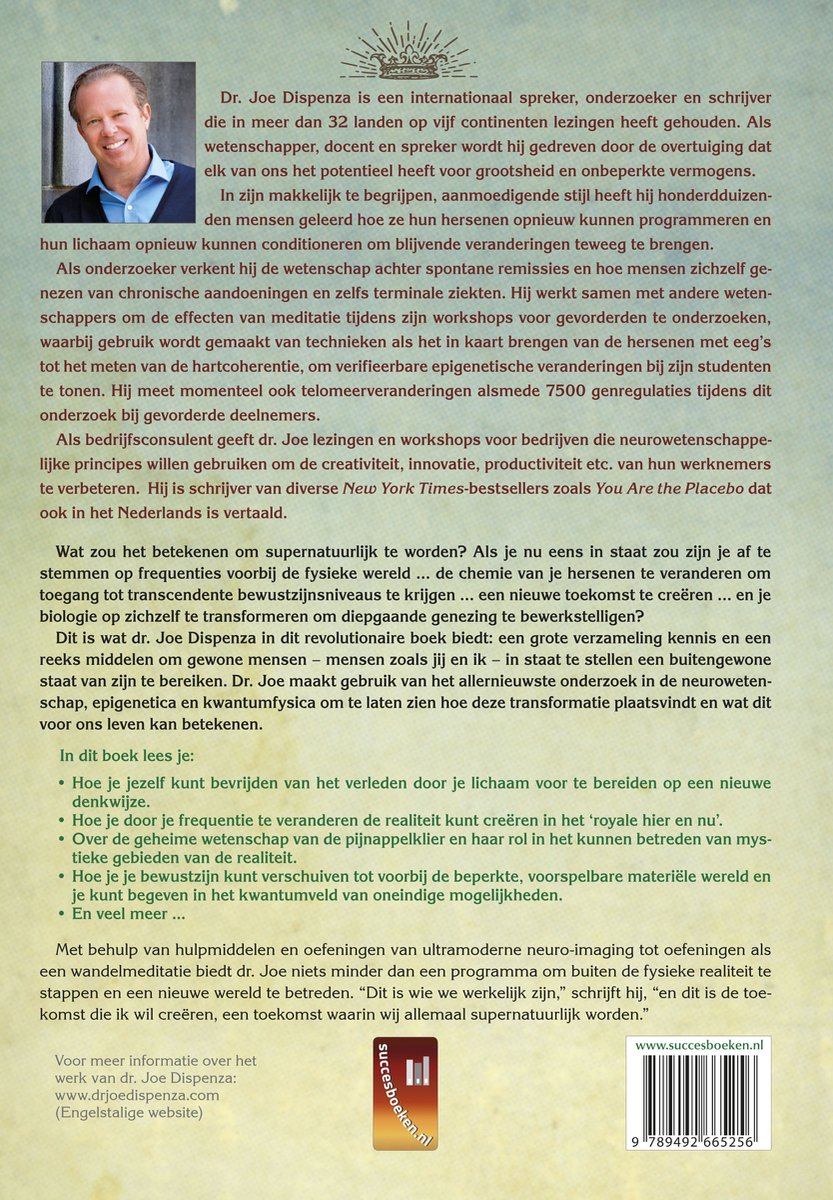 Becoming Supernatural Nederlandse editie - back cover