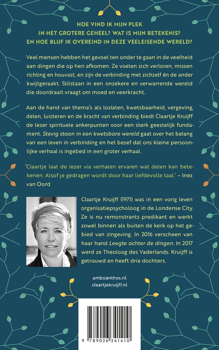 Stevig staan in een kwetsbare wereld - back cover