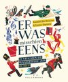 Boekomslag met illustraties van soldaten, een geit, dieren en een raket. De titel "Er was misschien eens" staat centraal.