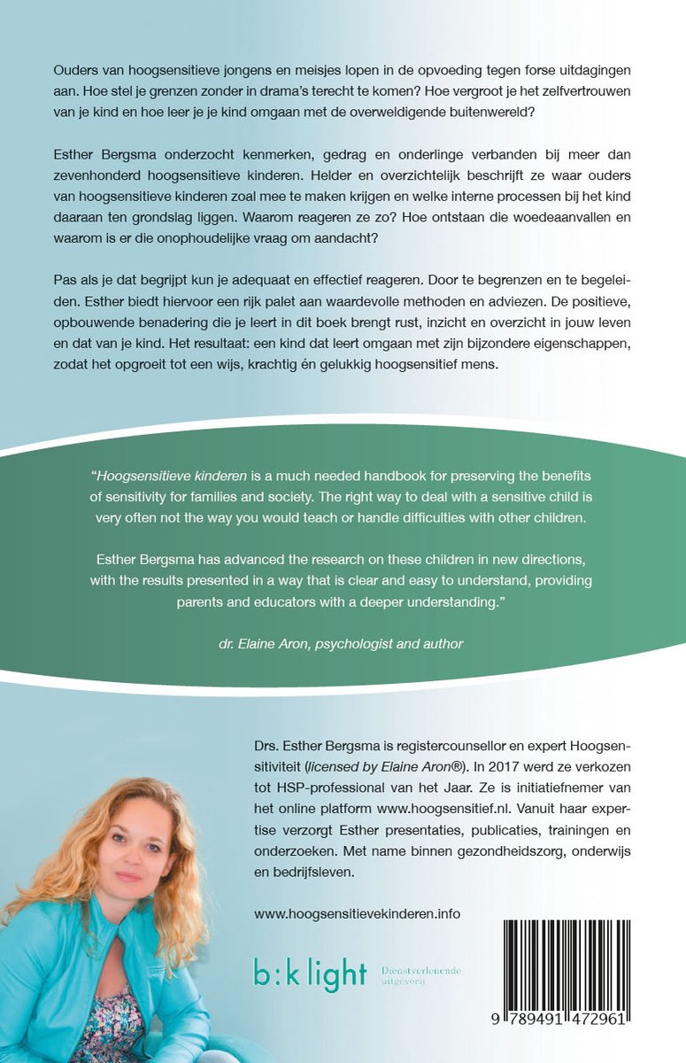 Hoogsensitieve kinderen - back cover