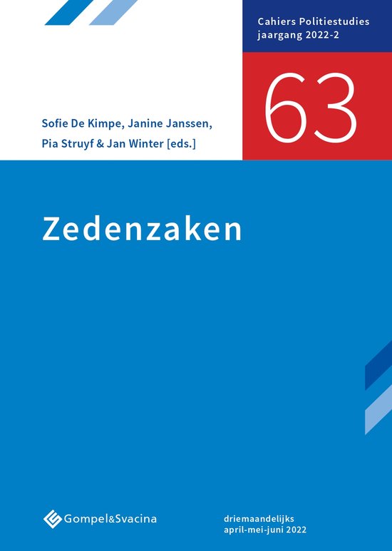 Cahiers Politiestudies 63 - Zedenzaken - cover