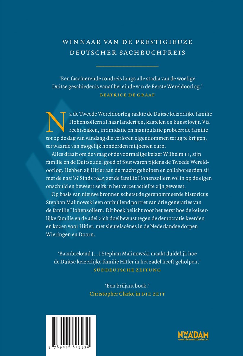 De adel en de nazi's - back cover