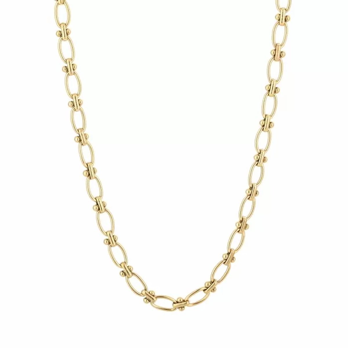 Bijoutheek Collier Oval Dots Goud