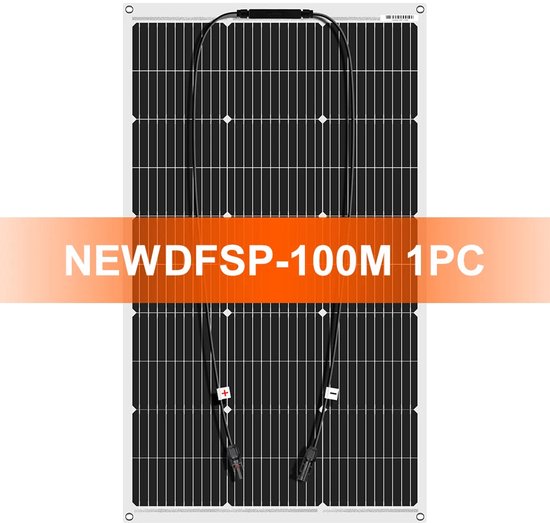 Zonnepanelen - Monokristallijne Zonnepaneel - Draagbaar Zonnepaneel - Flexibele - 100W - 18V - Waterdichte Monokristallijne Zonnepaneel Camping RV Thuis Opladen 12V