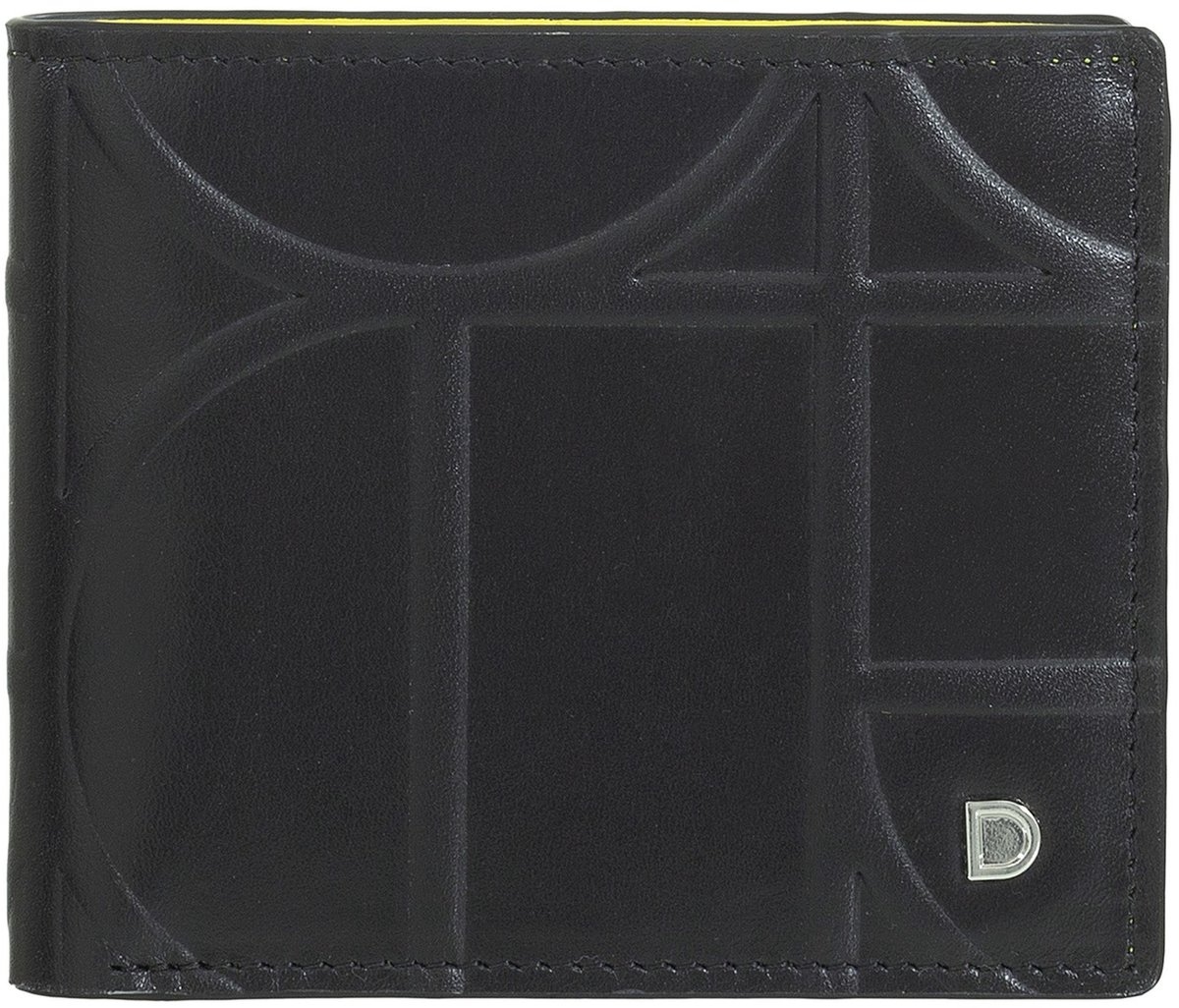DuDu Up! Portemonnee RFID-bescherming Leer 10.5 cm - Jongens - Horizontaal - black-bright yellow