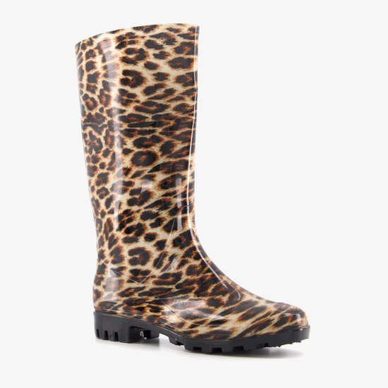 Dames regenlaarzen met luipaardprint - Bruin - 100% stof- en waterdicht - Maat 36