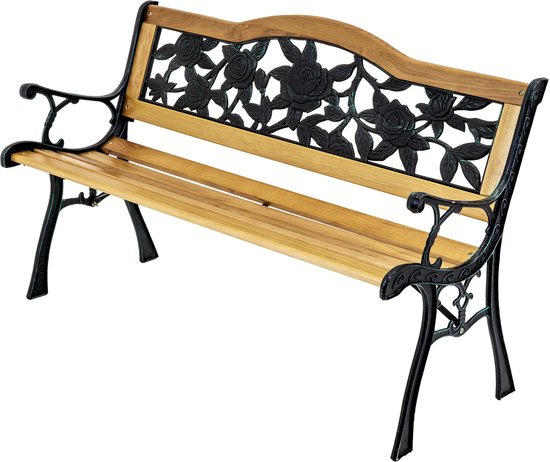 BANC DE JARDIN banc de parc décoratif en bois pour le jardin avec dossier