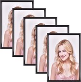 Set van 5 Zwarte Fotolijsten 10x15 cm - Moderne en Duurzame Fotolijsten voor Muur en Tafel