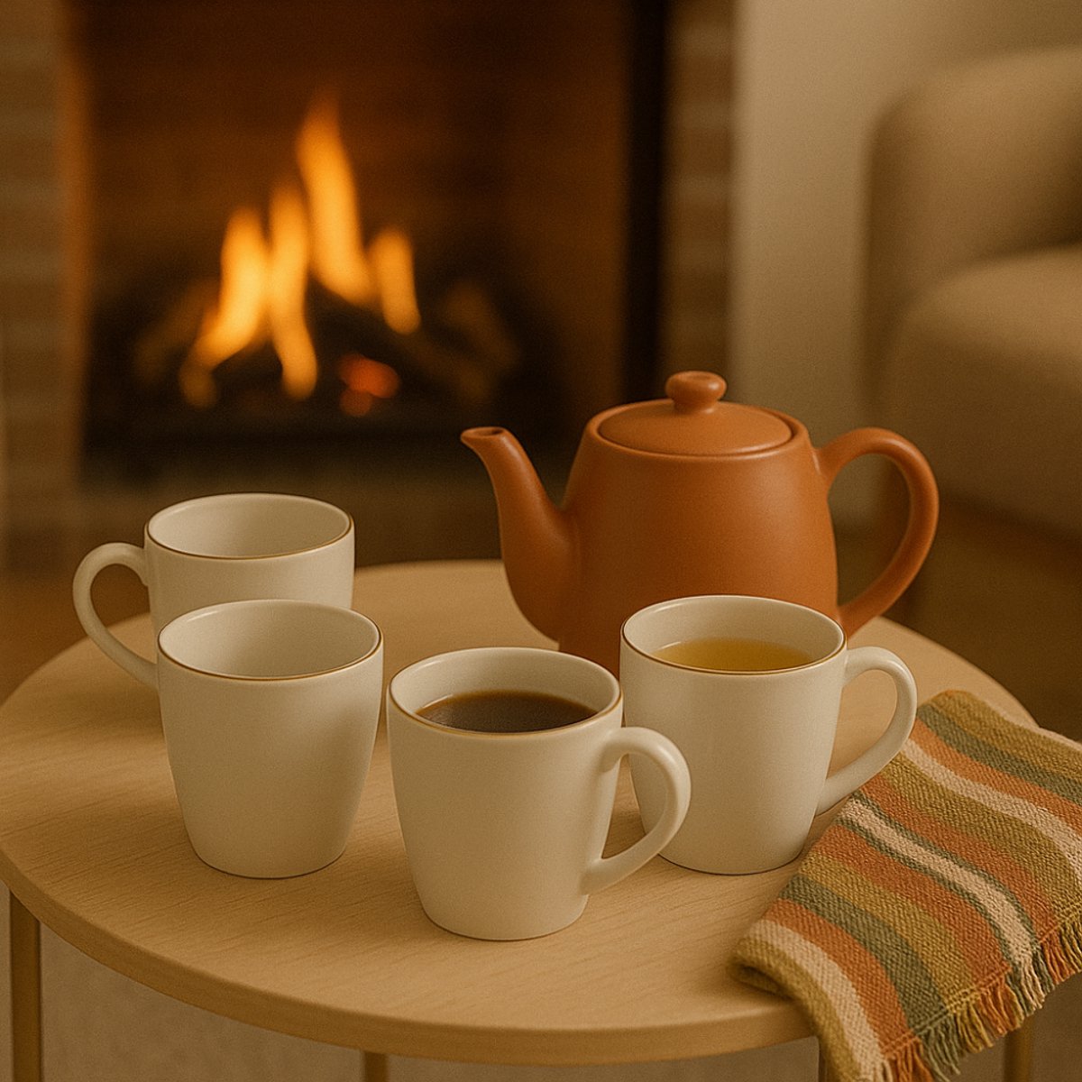 OTIX Koffiekopjes met oor - Mokken Set - Koffietassen - Wit - met Goud - 200ml - Vaatwasser bestendig - Porselein - 6 stuks - CROCUS — afbeelding 4