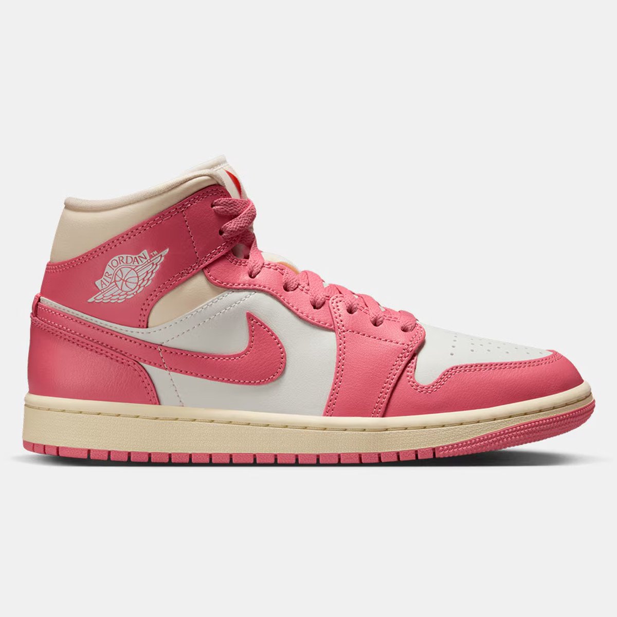 Nike Air Jordan 1 Mid - Maat 41 - Roze / Wit / Beige - Sneakers Dames