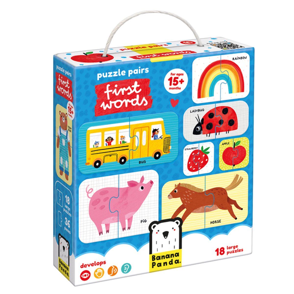Banana Panda puzzel speelgoed eerste woordjes 15 maanden+.
