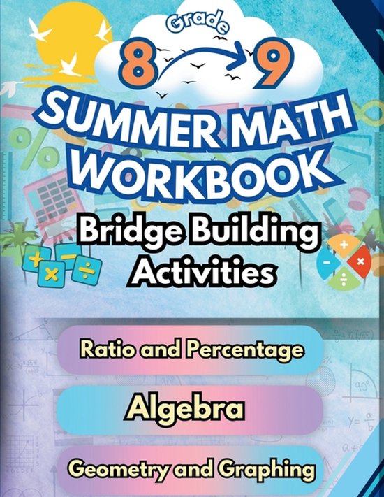 Math Bridge Building Activities- Summer Math Workbook 8-9 Gr ... - cover