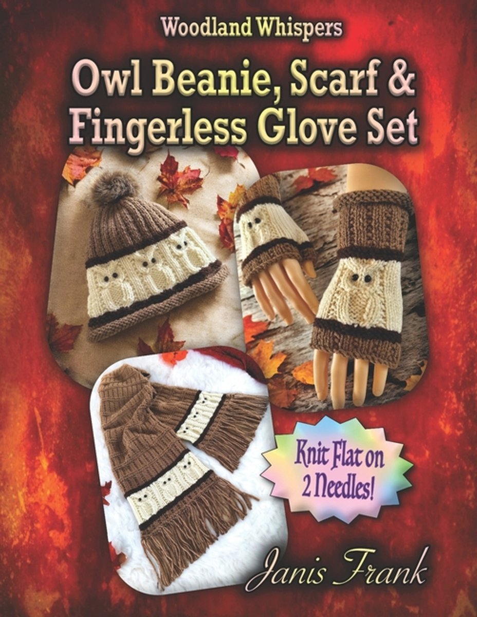 Owl Beanie, Scarf And Fingerless Glove Set van Janis Frank