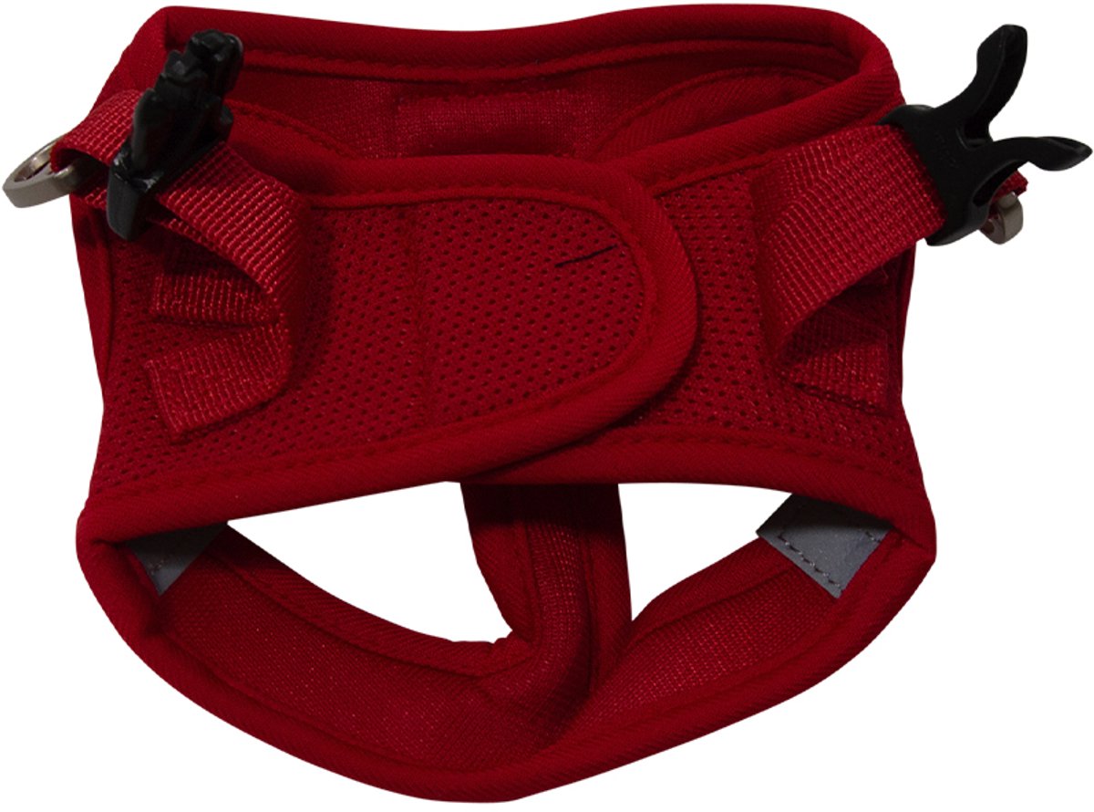 Jack & Vanilla - Expedition - mesh harnas medium rood - nek 31-33 cm borst 43-45 cm - reflecterend