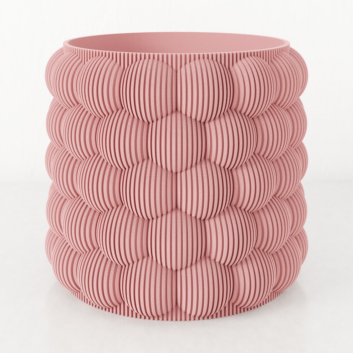 Fleuriek - Bloempot voor binnen - roze gestreepte plantenpot van bio plastic - Ø12 cm
