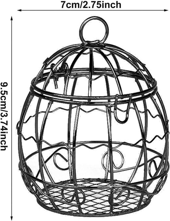 Urban Deco Vogelvoerhuisje om op te hangen, voederstation van metaal, voerhuis voor vogels voor de tuin, 2 aansluitingen, duurzaam, weerbestendig, 2 verpakkingen, groen