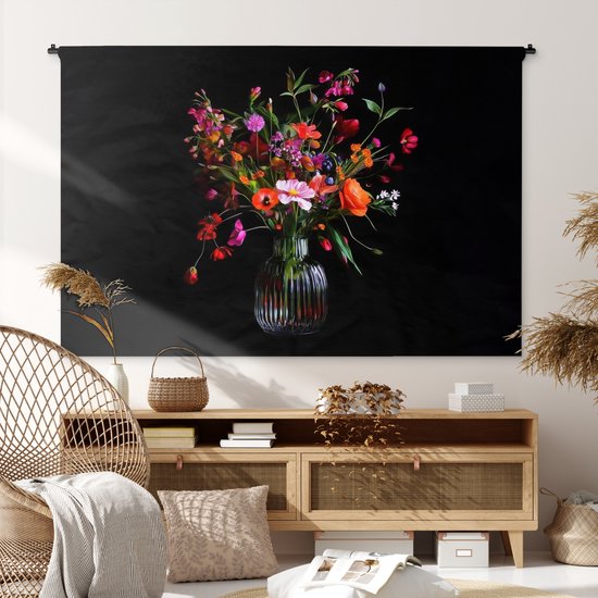 Tapisserie murale 180x120 cm - Bouquet - Fleurs sauvages - Vase - Tapisserie - Tapisseries