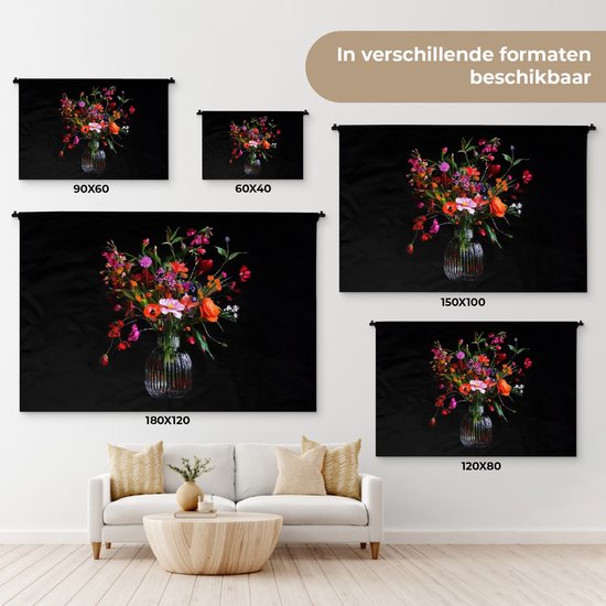 Tapisserie murale 180x120 cm - Bouquet - Fleurs sauvages - Vase - Tapisserie - Tapisseries