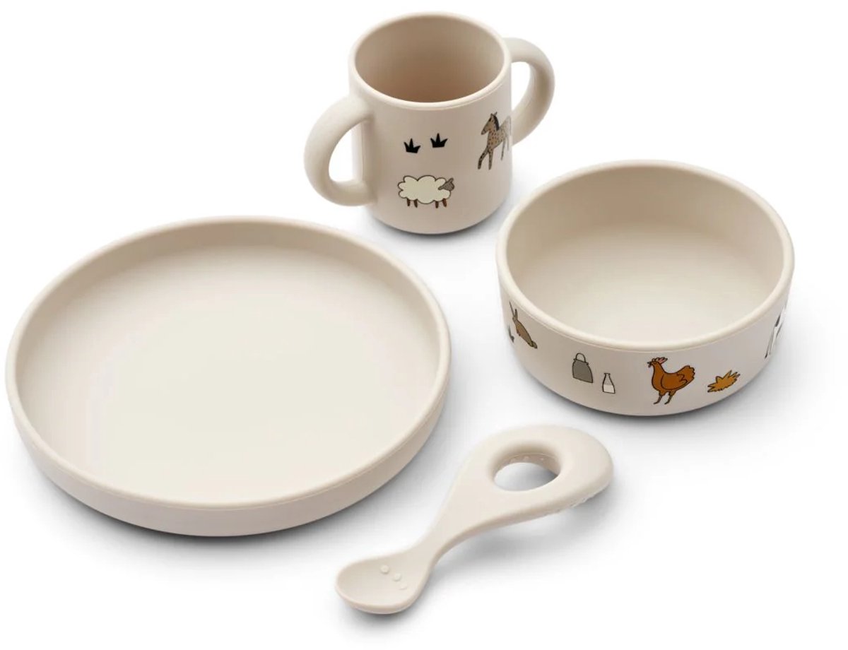 Liewood Vivi Bedrukt Servies Colour Farmhouse/Sandy