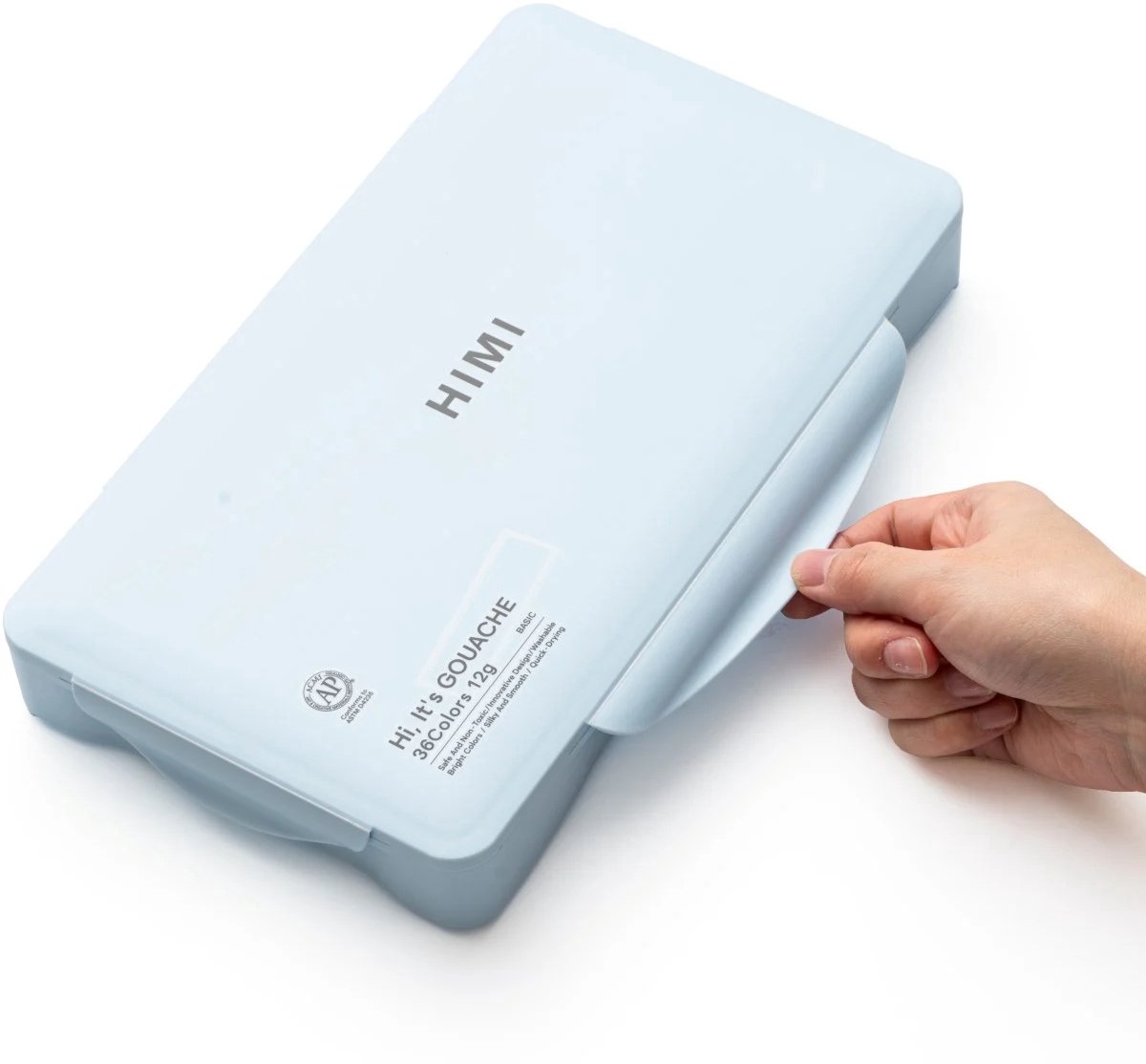 HIMI - Gouache - Twin split cups - set van 36 kleuren - 12g - 3 penselen - Ice Blue — afbeelding 17