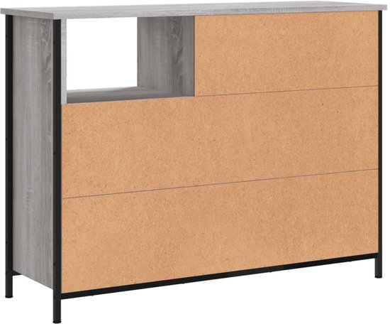 vidaXL Buffet - Buffets - Meuble de rangement - Armoire murale - Buffet 100x33x75 cm bois travaillé gris sonoma