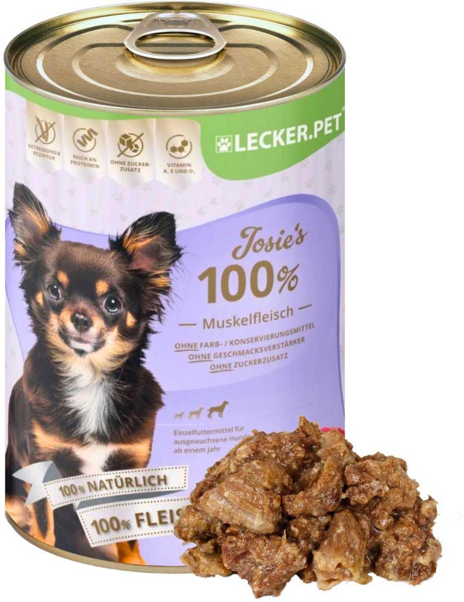 Lyra Pet 400 g Lecker.Pet® Josie's 100 % spiervlees rund natvoer voor honden