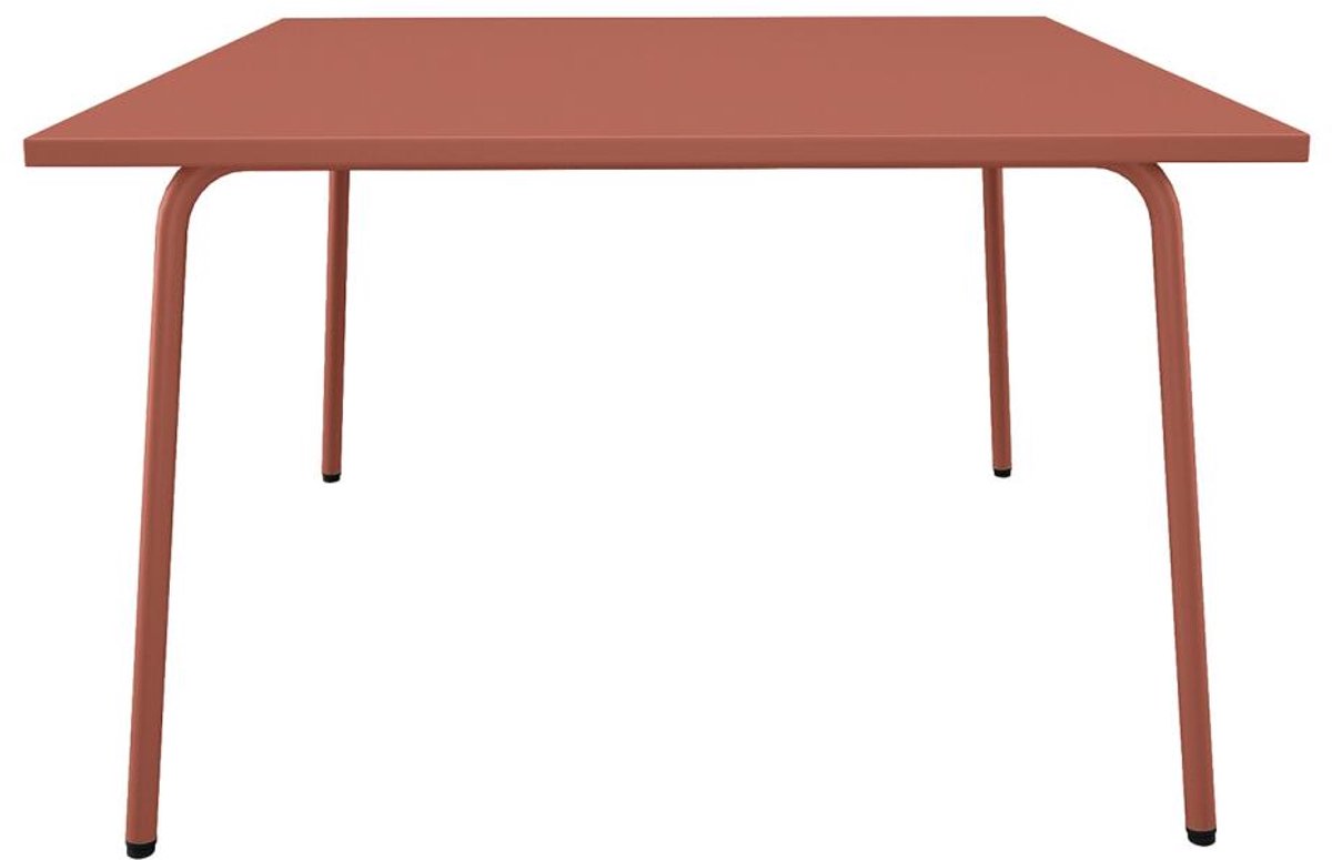 Vente-unique Vierkante tuintafel L120 cm van metaal - Terracotta - MIRMANDE van MYLIA L 120 cm x H 75 cm x D 120 cm