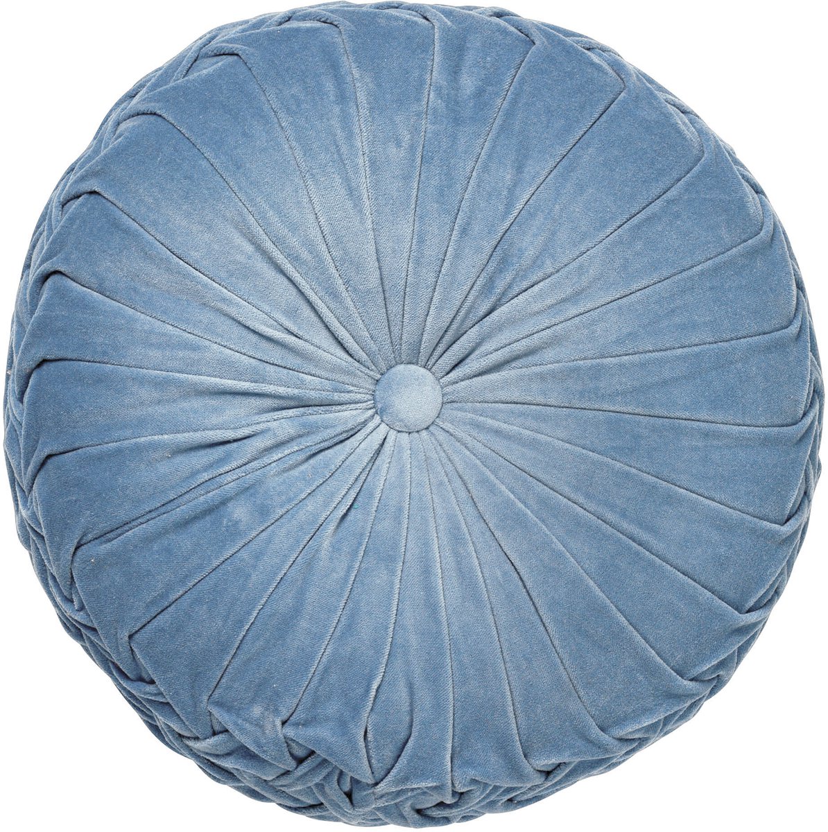 Dutch Decor KAJA - sierkussen Ø40 cm - rond - velvet - Provincial Blue - blauw Lichtblauw