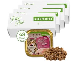 68 x 100 g Lecker.Pet® Leo's Feine Paté Rijk aan kip Nat kattenvoer Complete voeding