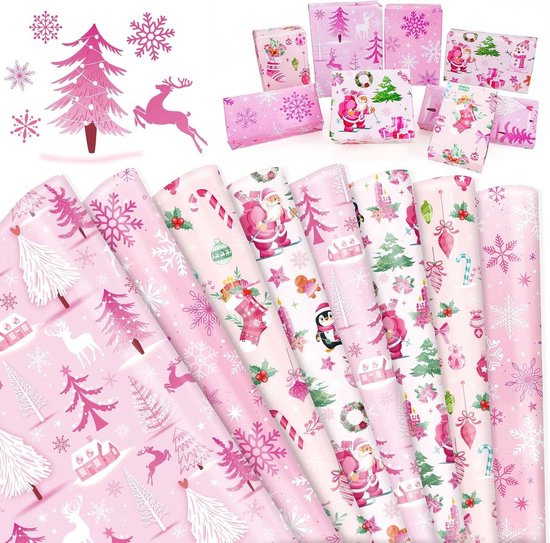 FullJoyHut 2 rollen kerstcadeaupapier, recyclebaar, 43 cm x 15 m per