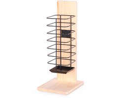 Knaagdieren - Duvoplus - Houten hooiruif met zwart metaal -14x18x37CM