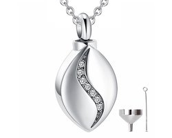 Luxe Ashanger - met Ketting (55 cm) - Voor As, Haren of Parfum - Assieraad - As Ketting - Gedenksieraad - Urn - As Hanger - Incl. As vuller en Opbergzakje - Diamond Drop
