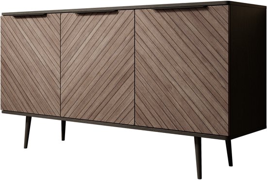 Meubella - Dressoir Pedro - Donker eiken - Zwart eiken - 150 cm
