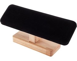 Houten Horloge Display Stand Zwart Fluwelen T-Bar Armband Houder Sieraden Organizer Stand Verwijderbare Bangle Hangers Enkelbandje Tower Rack voor Thuisgebruik Retail Display Verkoop