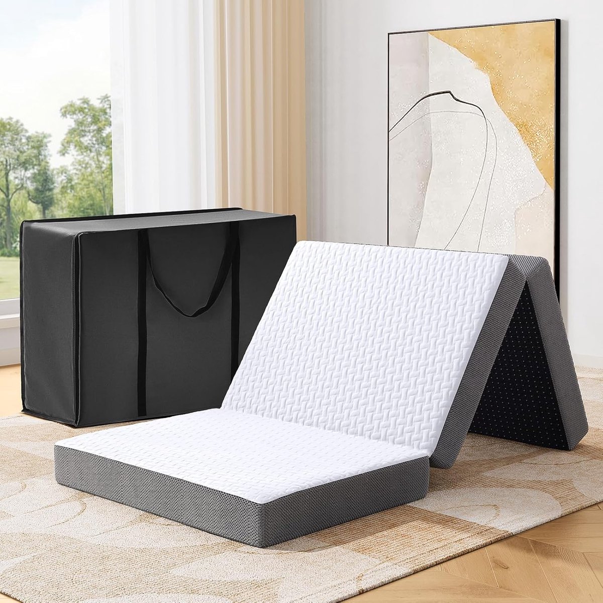 Ibenzoa® Compacte Opvouwbare Matras met Versteviging - 120 x 200 cm